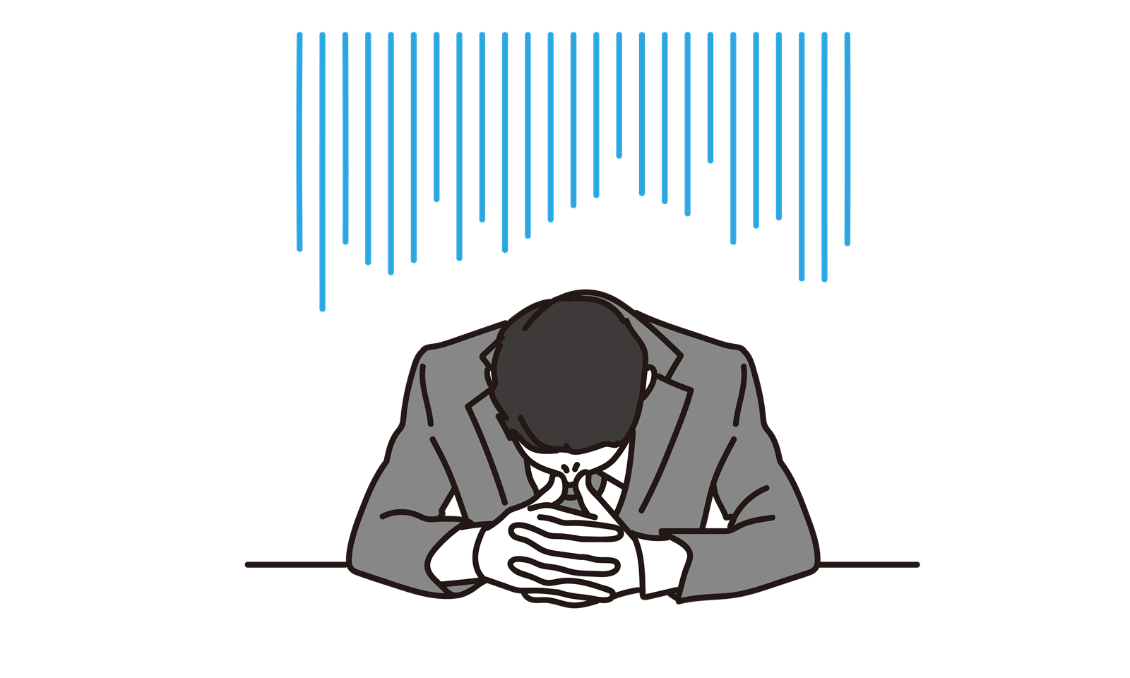 家計のことで悩む家族